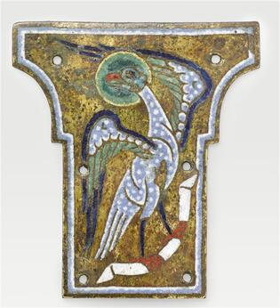 Plaque sommitale de croix - aigle de saint Jean-1